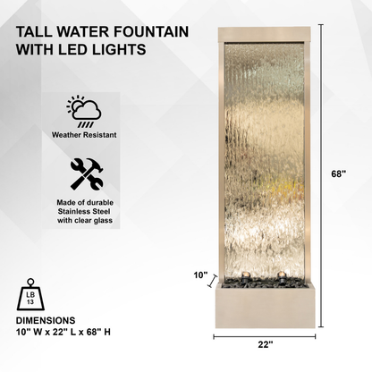 68" Stainless Steel Mirror Fountain