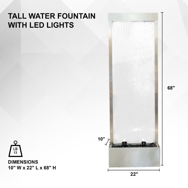 68" Stainless Steel Mirror Fountain